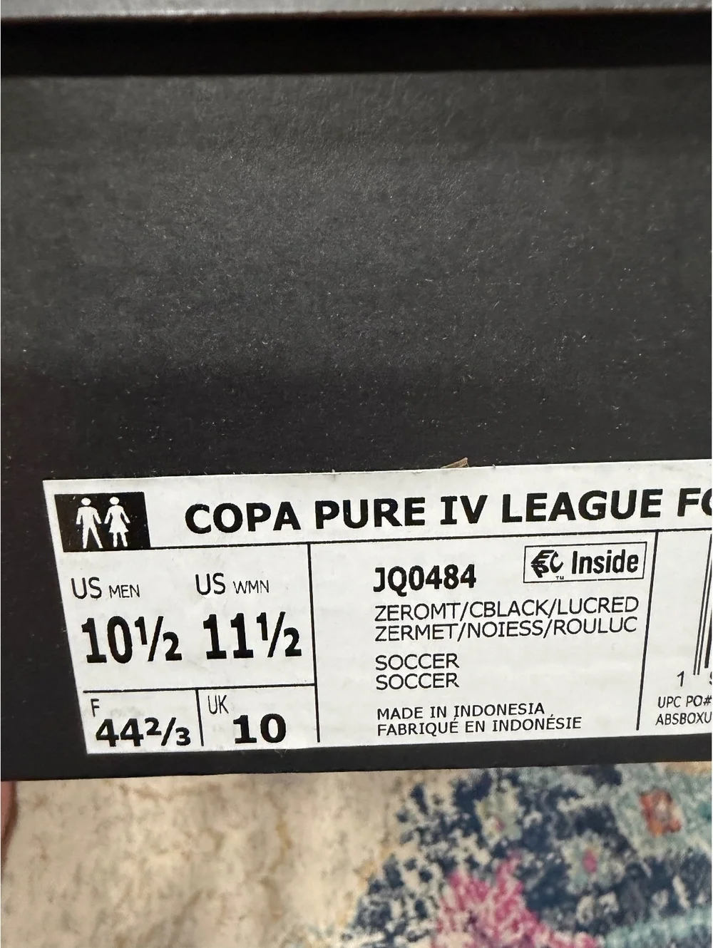 Size 10.5 - Adidas Copa Pure 4 League Soccer Cleats “Zero Metallic Lucid Red”